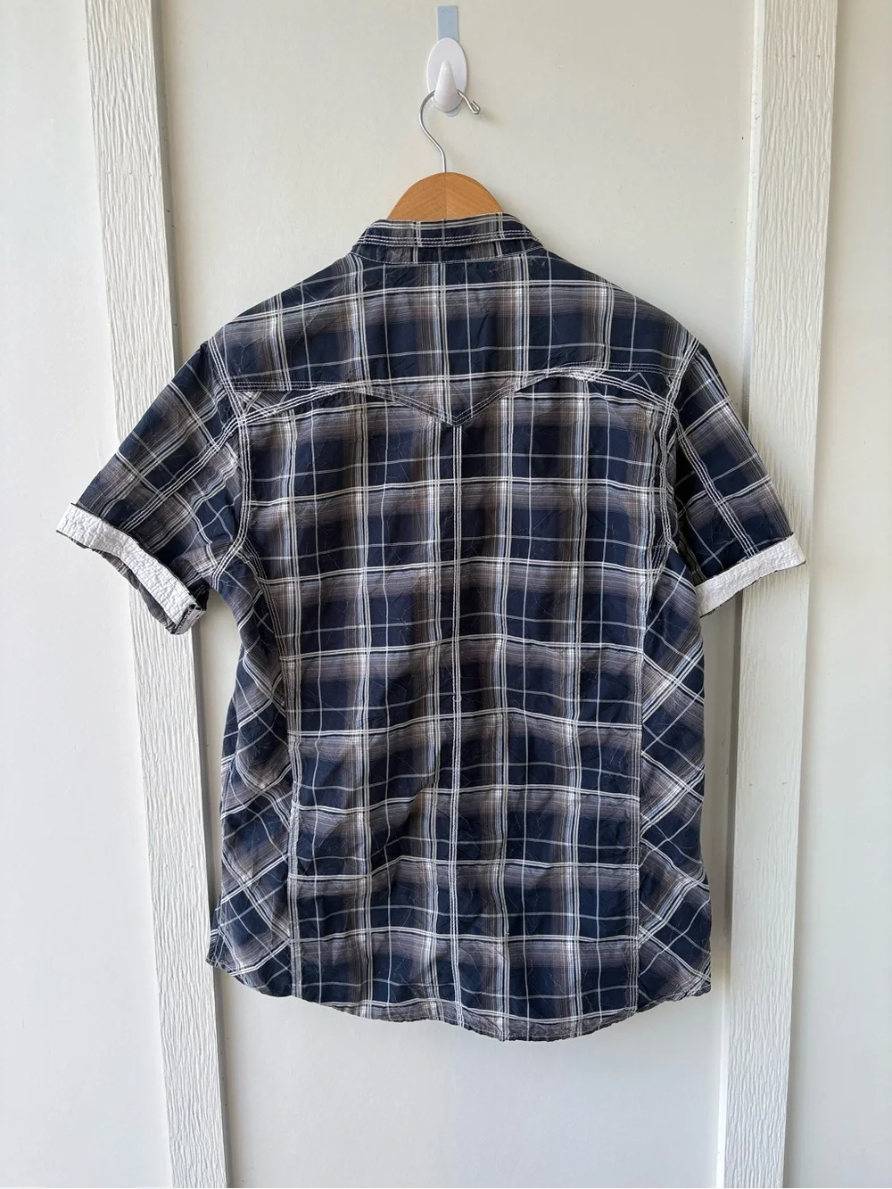 BKE Athletic Fit Plaid Pearl Snap Shirt